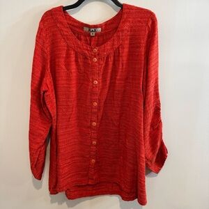 Flax Linen Button Down Top long sleeve medium